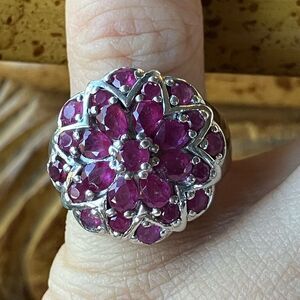 Genuine Ruby Sterling Silver Ring Size 5